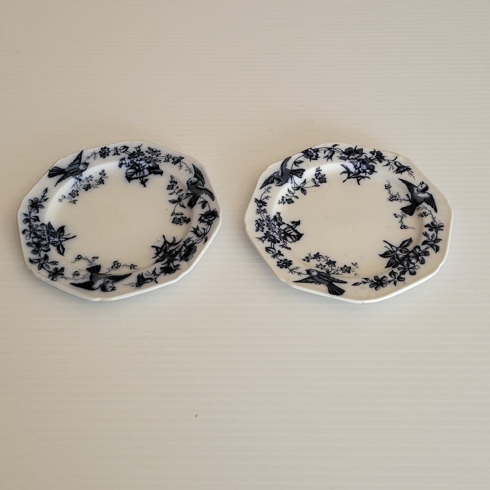 Set of 2 Vintage Cauldon BWM&C England Indiana Octagonal Saucers